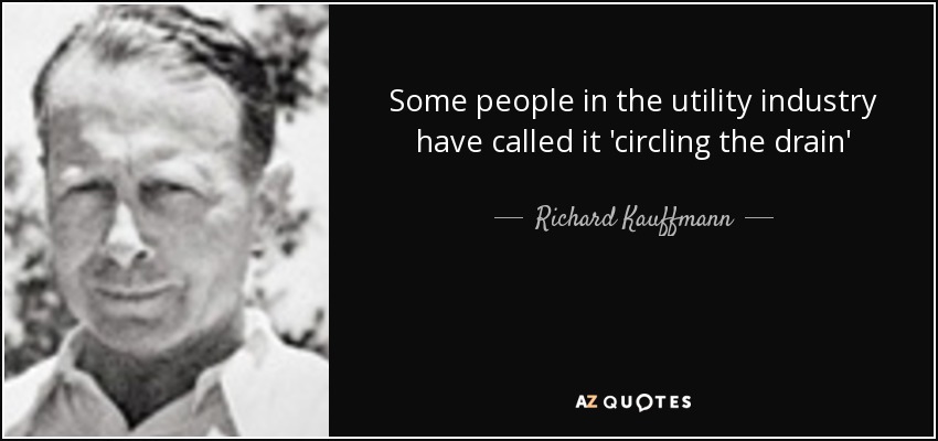 Some people in the utility industry have called it 'circling the drain' - Richard Kauffmann