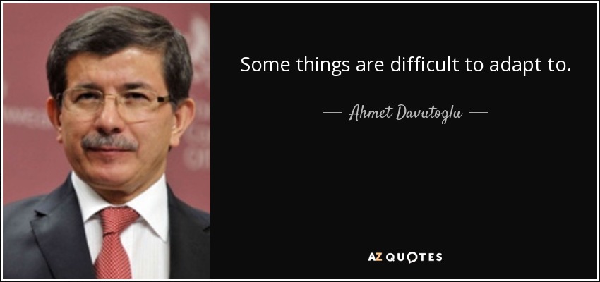 Some things are difficult to adapt to. - Ahmet Davutoglu