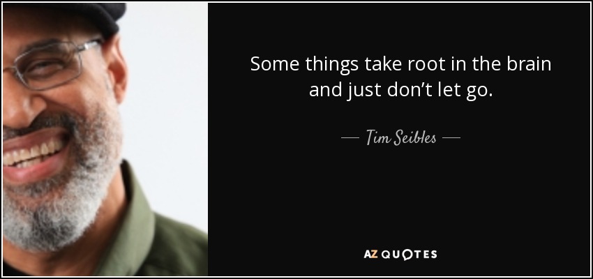 Some things take root in the brain and just don’t let go. - Tim Seibles
