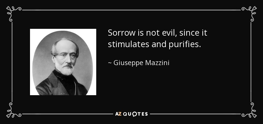 Sorrow is not evil, since it stimulates and purifies. - Giuseppe Mazzini