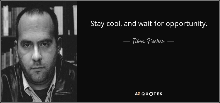 Stay cool, and wait for opportunity. - Tibor Fischer