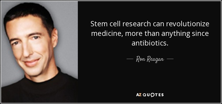 Stem cell research can revolutionize medicine, more than anything since antibiotics. - Ron Reagan