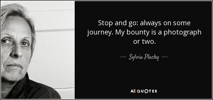 Stop and go: always on some journey. My bounty is a photograph or two. - Sylvia Plachy