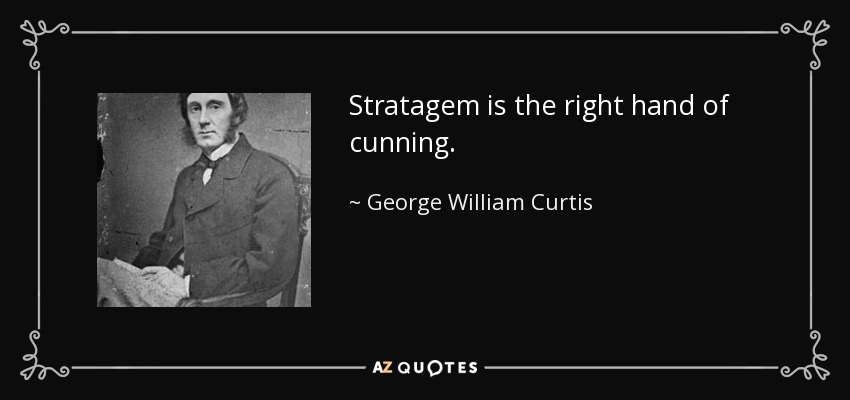 Stratagem is the right hand of cunning. - George William Curtis