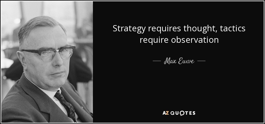 Strategy requires thought, tactics require observation - Max Euwe