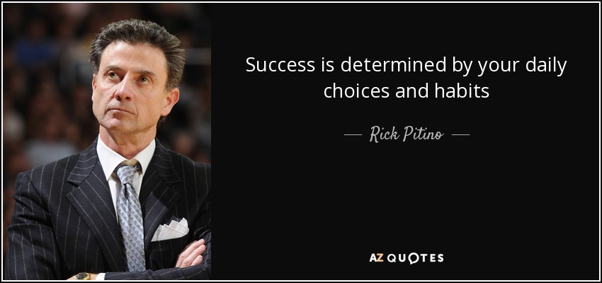 Success is determined by your daily choices and habits - Rick Pitino