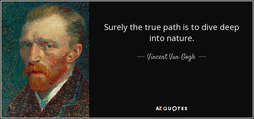 Surely the true path is to dive deep into nature. - Vincent Van Gogh