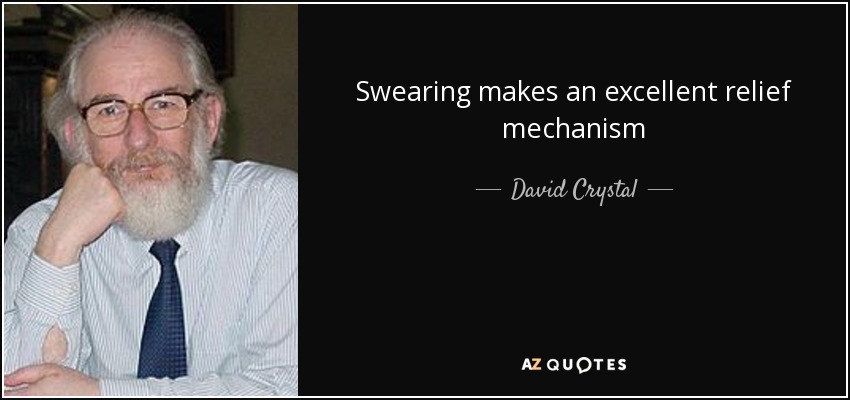 Swearing makes an excellent relief mechanism - David Crystal