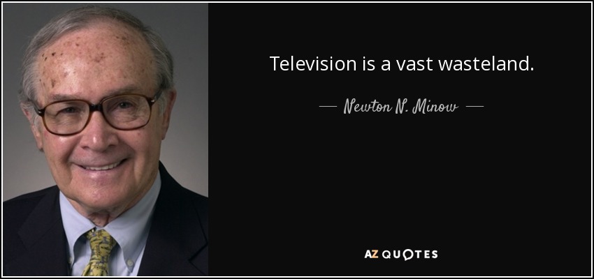 Television is a vast wasteland. - Newton N. Minow