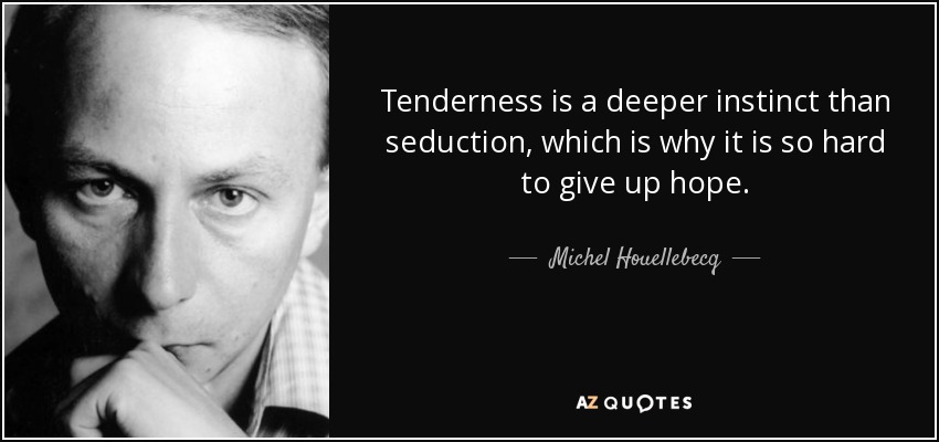 Tenderness is a deeper instinct than seduction, which is why it is so hard to give up hope. - Michel Houellebecq