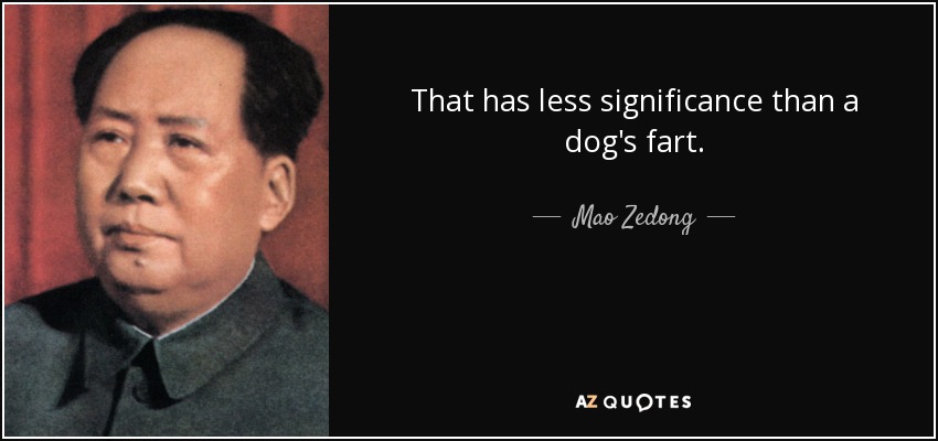 That has less significance than a dog's fart. - Mao Zedong