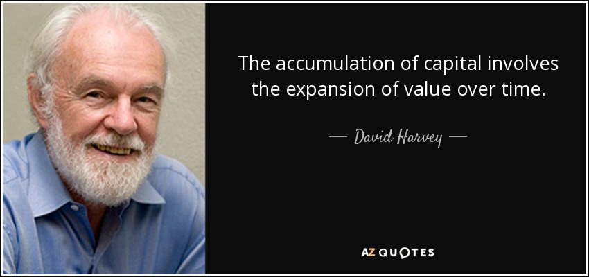 The accumulation of capital involves the expansion of value over time. - David Harvey
