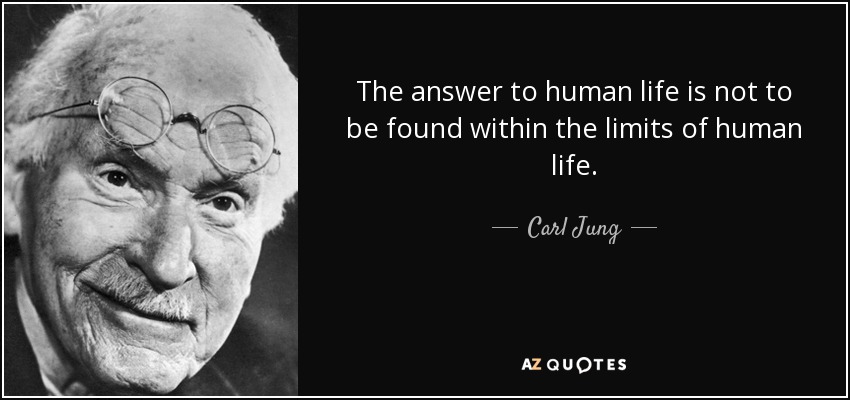 The answer to human life is not to be found within the limits of human life. - Carl Jung
