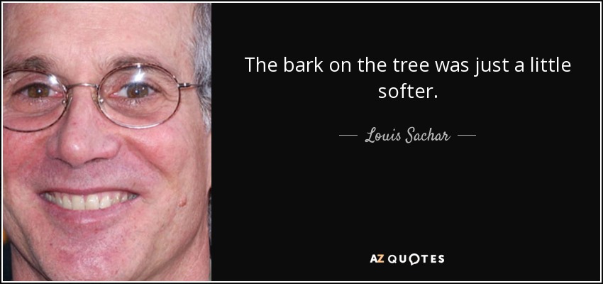 The bark on the tree was just a little softer. - Louis Sachar