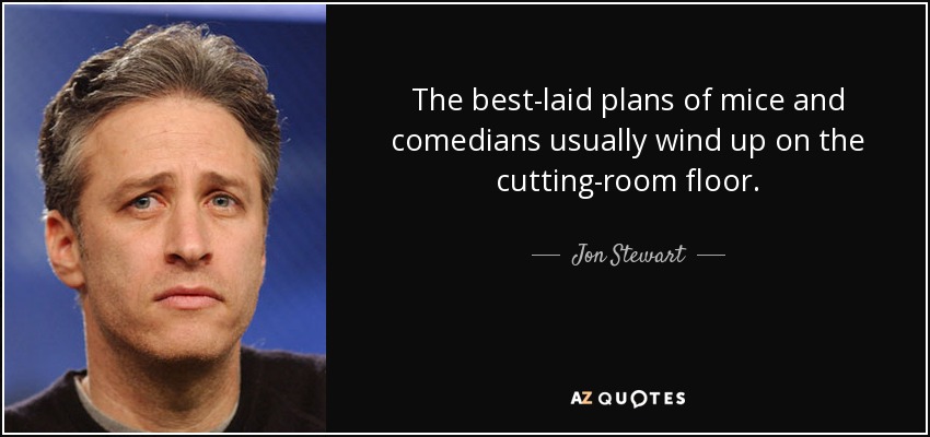 The best-laid plans of mice and comedians usually wind up on the cutting-room floor. - Jon Stewart