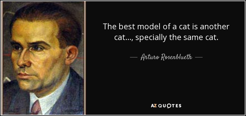 The best model of a cat is another cat..., specially the same cat. - Arturo Rosenblueth