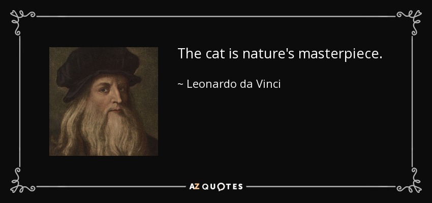 The cat is nature's masterpiece. - Leonardo da Vinci