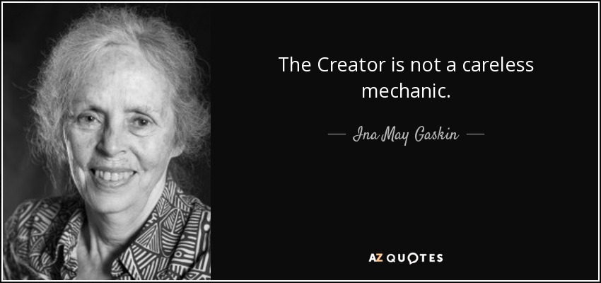 The Creator is not a careless mechanic. - Ina May Gaskin