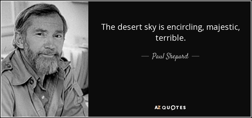 The desert sky is encircling, majestic, terrible. - Paul Shepard