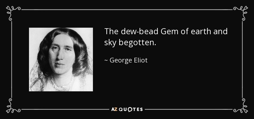 The dew-bead Gem of earth and sky begotten. - George Eliot