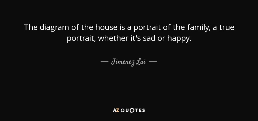 The diagram of the house is a portrait of the family, a true portrait, whether it's sad or happy. - Jimenez Lai