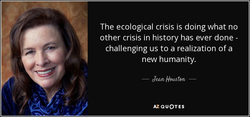 The ecological crisis is doing what no other crisis in history has ever done - challenging us to a realization of a new humanity. - Jean Houston