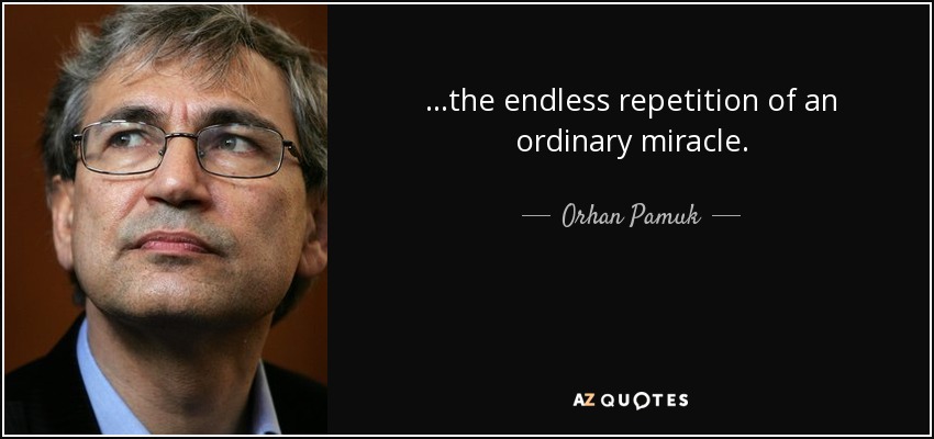 ...the endless repetition of an ordinary miracle. - Orhan Pamuk