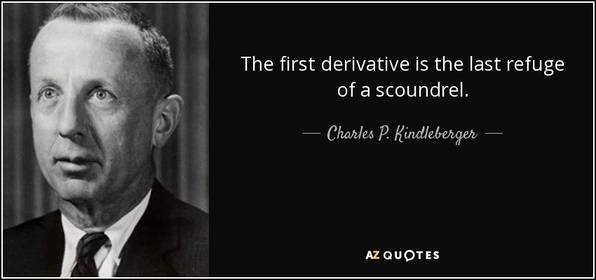 The first derivative is the last refuge of a scoundrel. - Charles P. Kindleberger