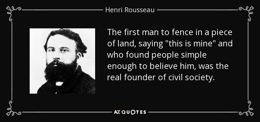 The first man to fence in a piece of land, saying 