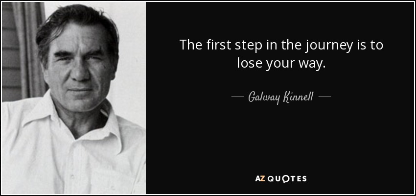 The first step in the journey is to lose your way. - Galway Kinnell