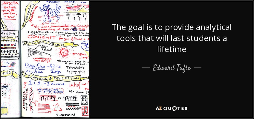 The goal is to provide analytical tools that will last students a lifetime - Edward Tufte