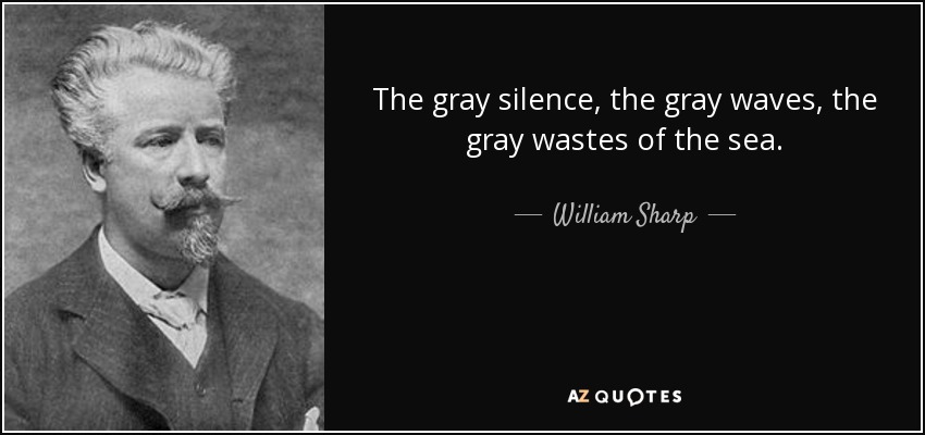 The gray silence, the gray waves, the gray wastes of the sea. - William Sharp