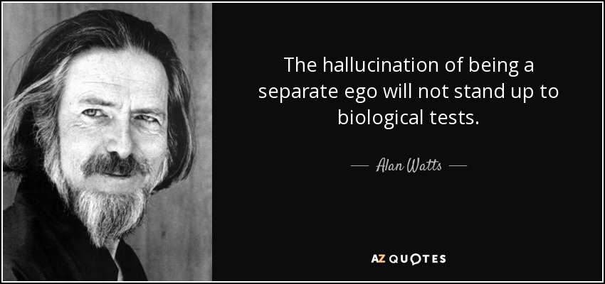 The hallucination of being a separate ego will not stand up to biological tests. - Alan Watts