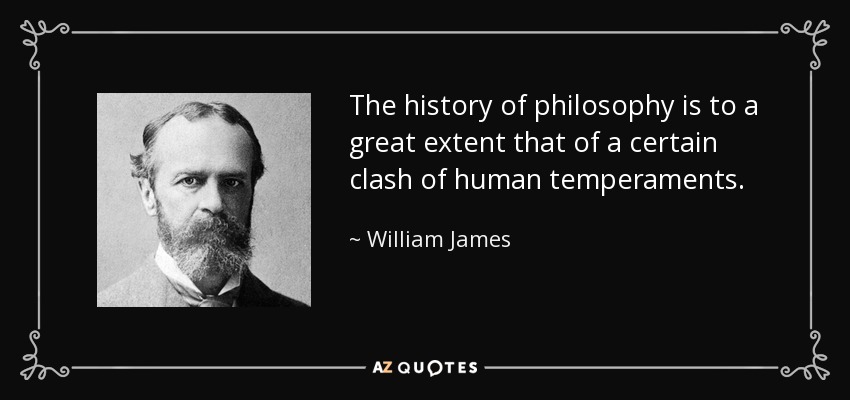 The history of philosophy is to a great extent that of a certain clash of human temperaments. - William James