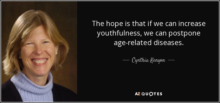The hope is that if we can increase youthfulness, we can postpone age-related diseases. - Cynthia Kenyon