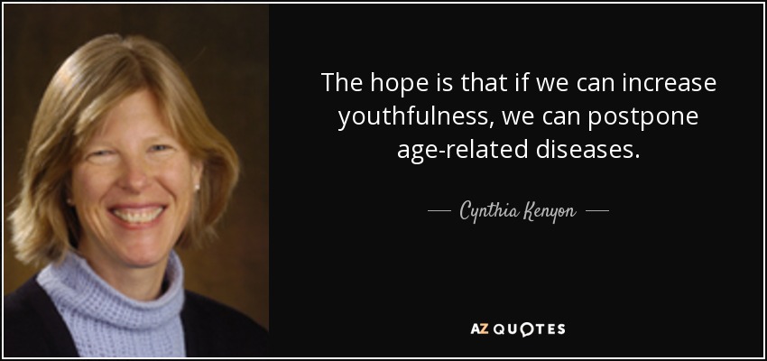 The hope is that if we can increase youthfulness, we can postpone age-related diseases. - Cynthia Kenyon