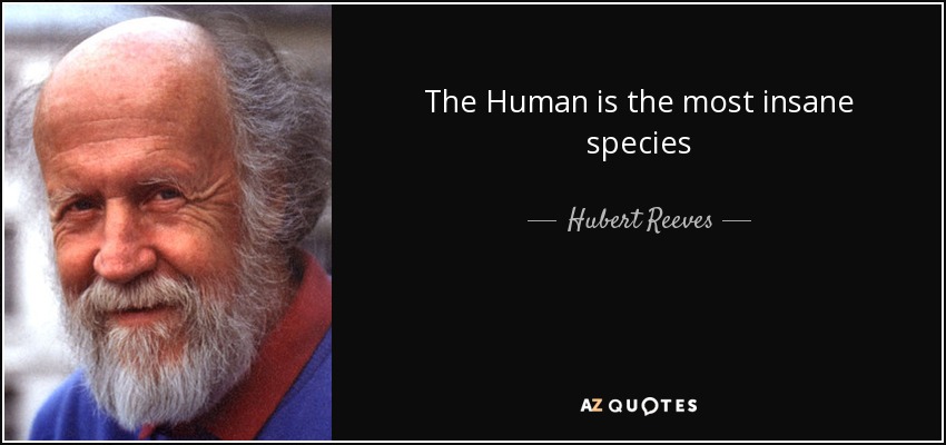 The Human is the most insane species - Hubert Reeves