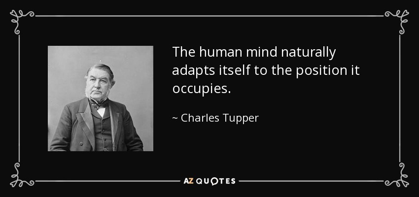 The human mind naturally adapts itself to the position it occupies. - Charles Tupper