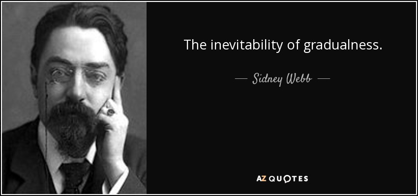 The inevitability of gradualness. - Sidney Webb, 1st Baron Passfield