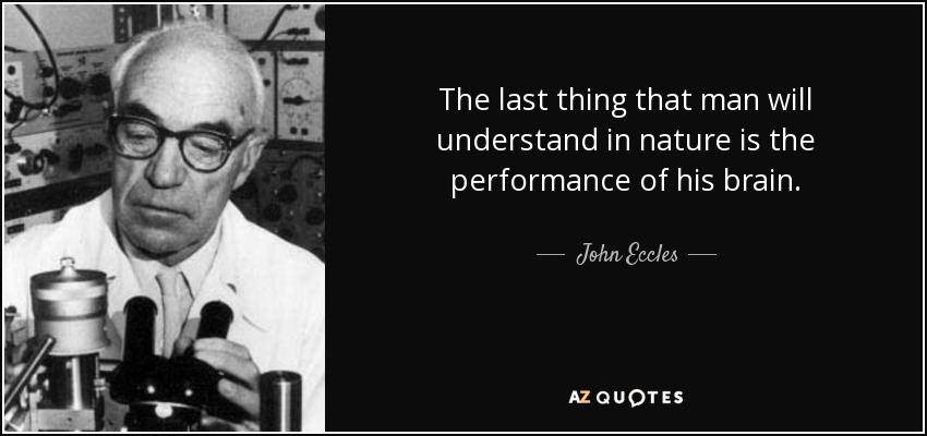 The last thing that man will understand in nature is the performance of his brain. - John Eccles