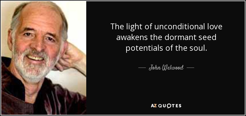 The light of unconditional love awakens the dormant seed potentials of the soul. - John Welwood