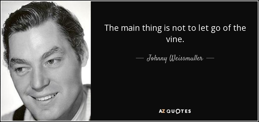 The main thing is not to let go of the vine. - Johnny Weissmuller
