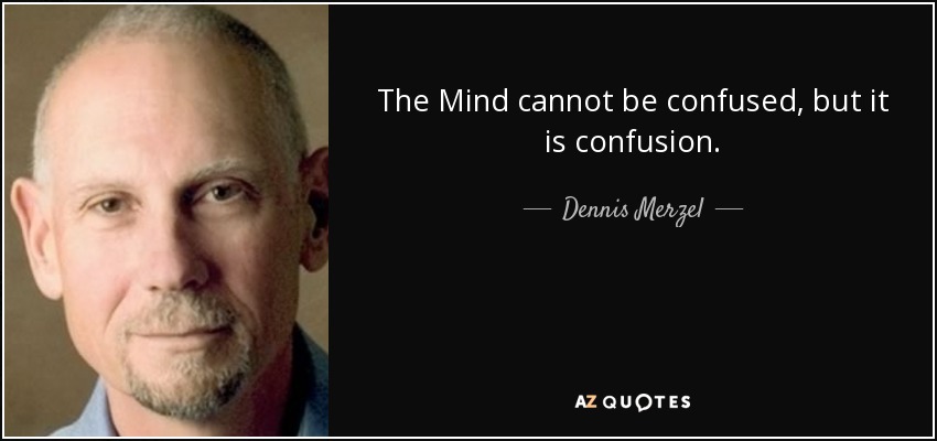 The Mind cannot be confused, but it is confusion. - Dennis Merzel