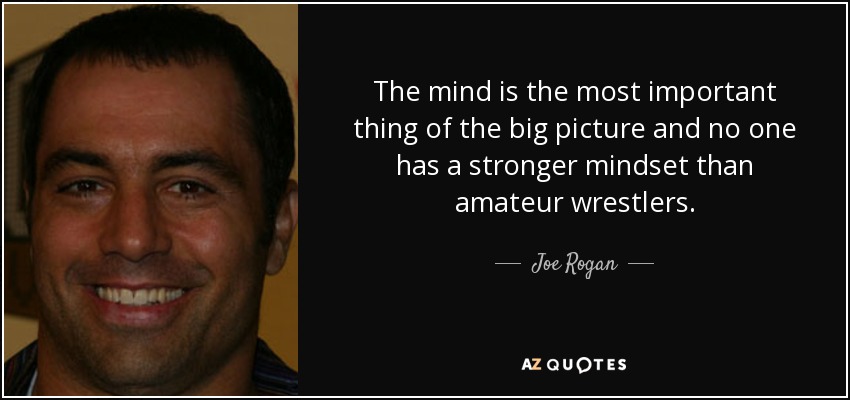 The mind is the most important thing of the big picture and no one has a stronger mindset than amateur wrestlers. - Joe Rogan
