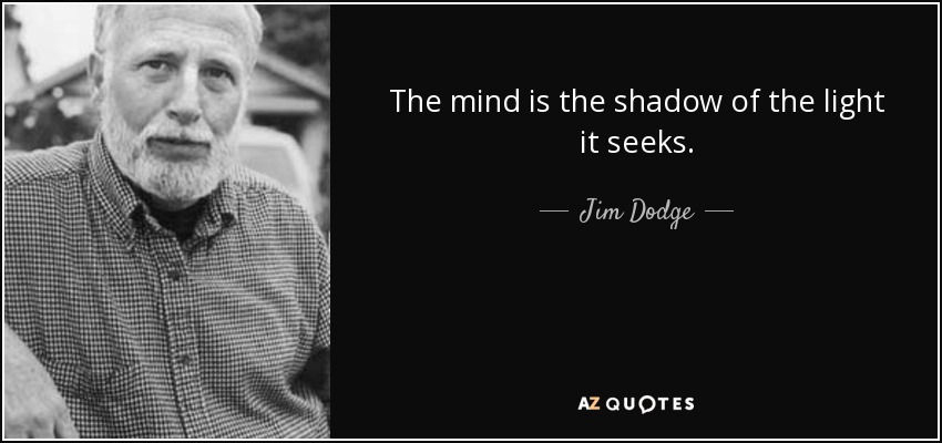 The mind is the shadow of the light it seeks. - Jim Dodge