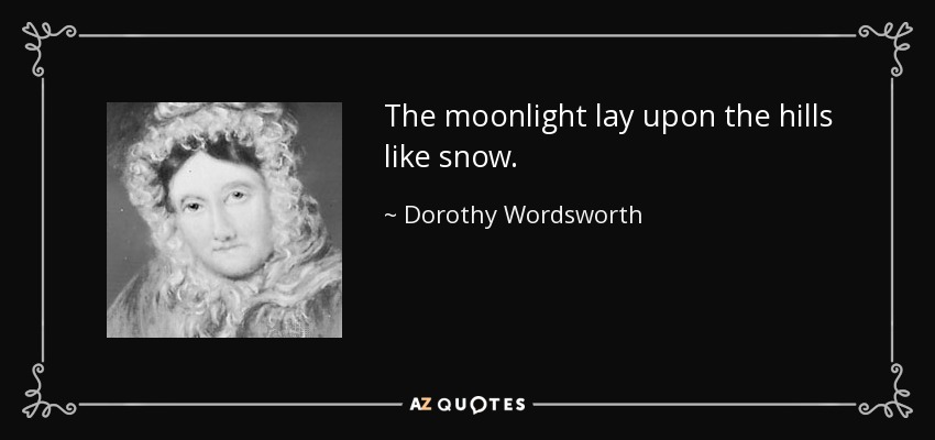 The moonlight lay upon the hills like snow. - Dorothy Wordsworth