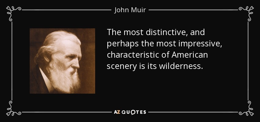 The most distinctive, and perhaps the most impressive, characteristic of American scenery is its wilderness. - John Muir