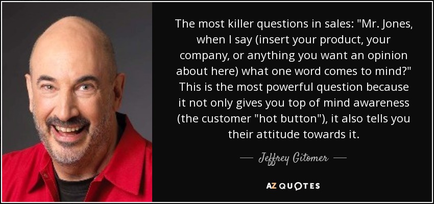 The most killer questions in sales: 