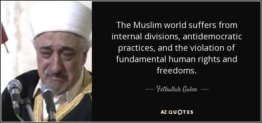 The Muslim world suffers from internal divisions, antidemocratic practices, and the violation of fundamental human rights and freedoms. - Fethullah Gulen