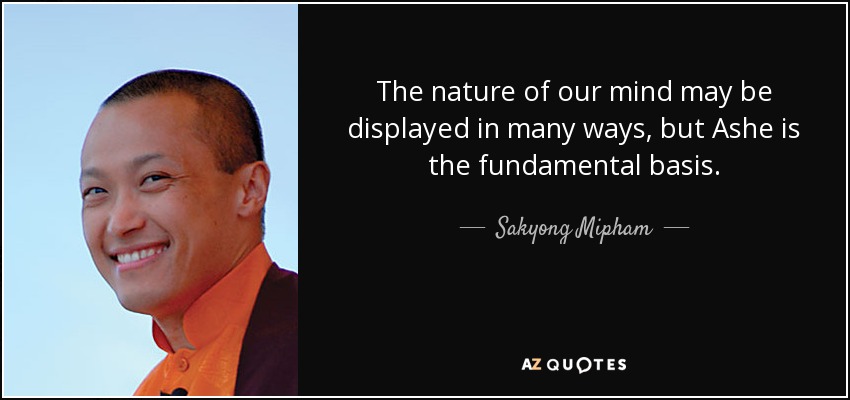 The nature of our mind may be displayed in many ways, but Ashe is the fundamental basis. - Sakyong Mipham